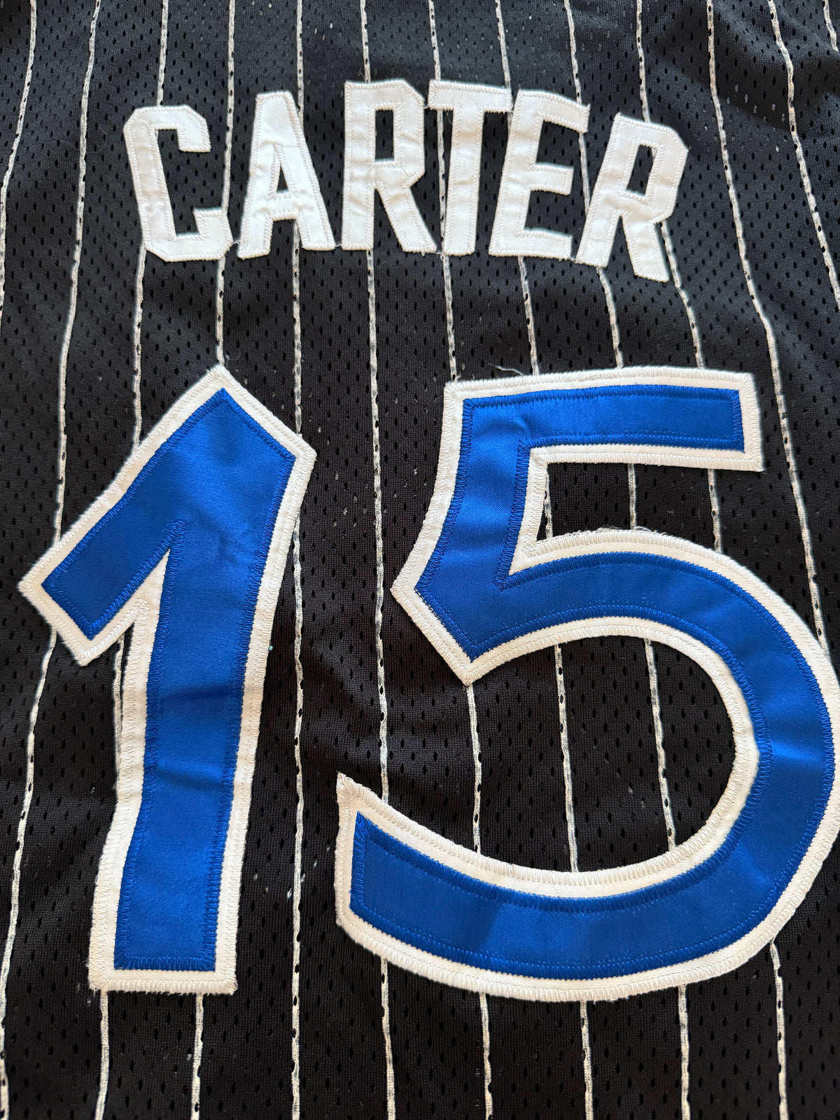 Adidas Orlando Magic Vince Carter #15 NBA Jersey | Black Pinstripe Soul Swingman Men's Medium