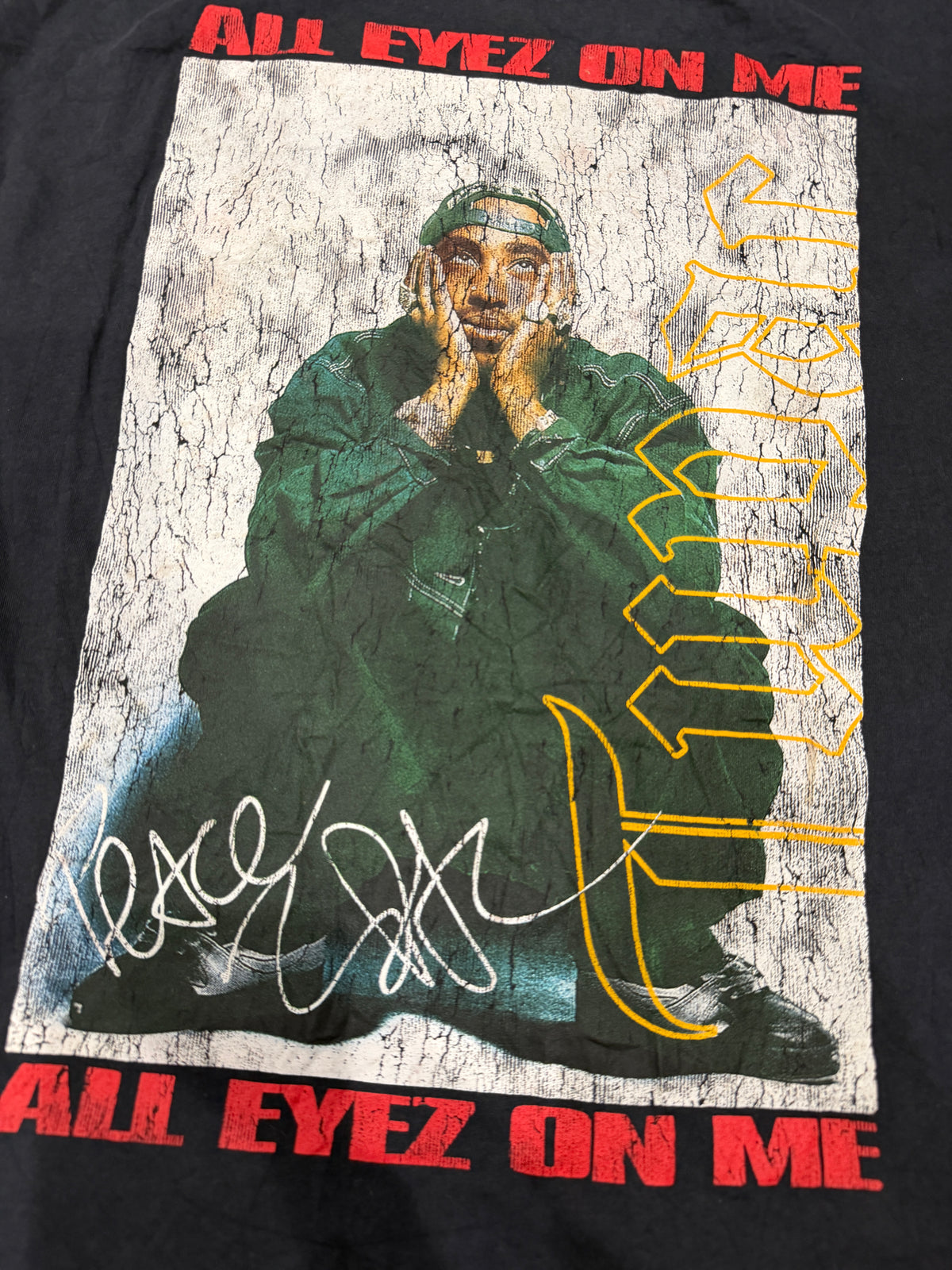 Vintage 2Pac "All Eyez On Me" Graphic T-Shirt | Tupac Shakur Rap Tee Black SMALL