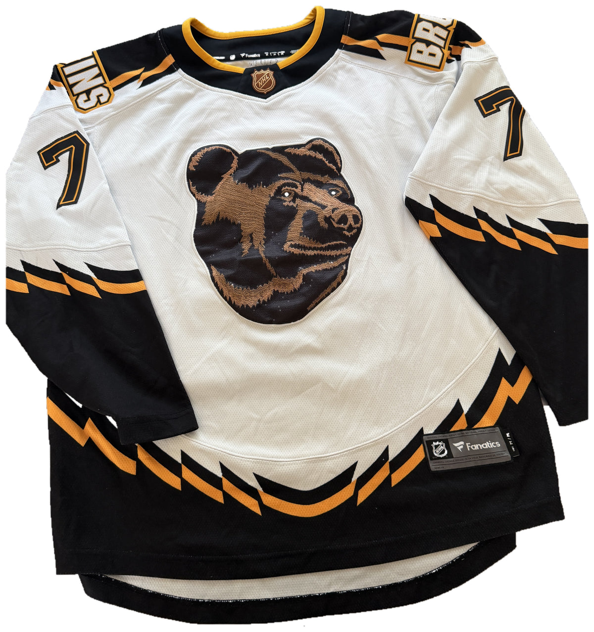 Boston Bruins Taylor Hall #71 Reverse Retro Hockey Jersey | Fanatics Pooh Bear White Men's M